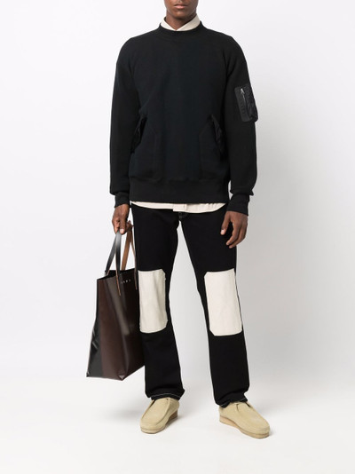 sacai round-neck bomber sweatshirt outlook