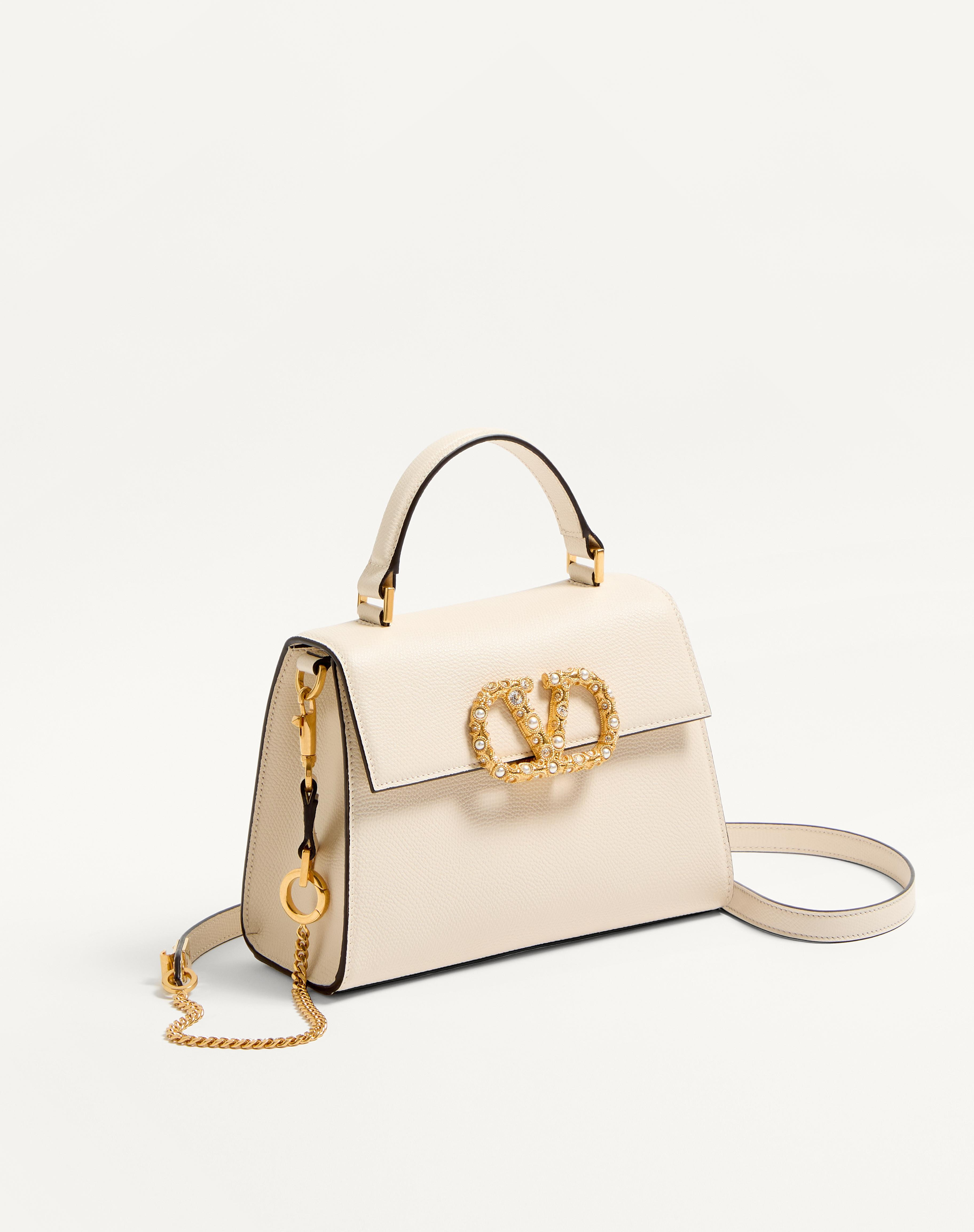VALENTINO GARAVANI VSLING SMALL HANDBAG IN GRAINY CALFSKIN WITH JEWEL LOGO - 3
