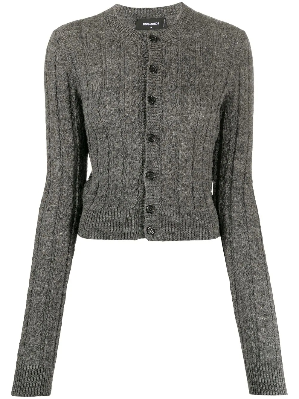 knitted button-front cardigan - 1