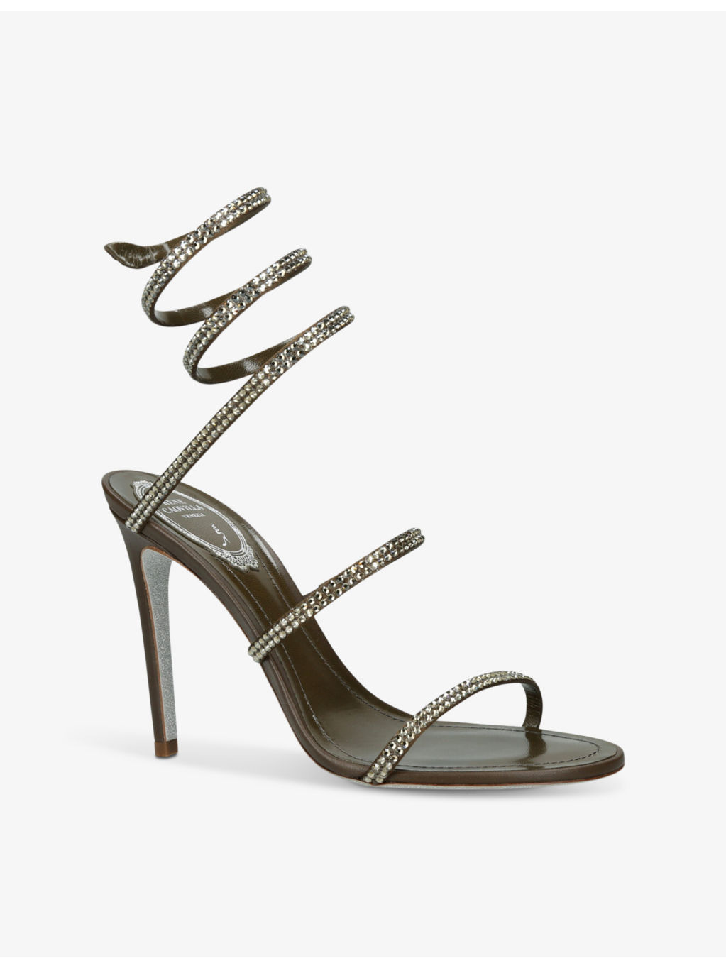 Cleo II 105 crystal-embellished leather heeled sandals - 4