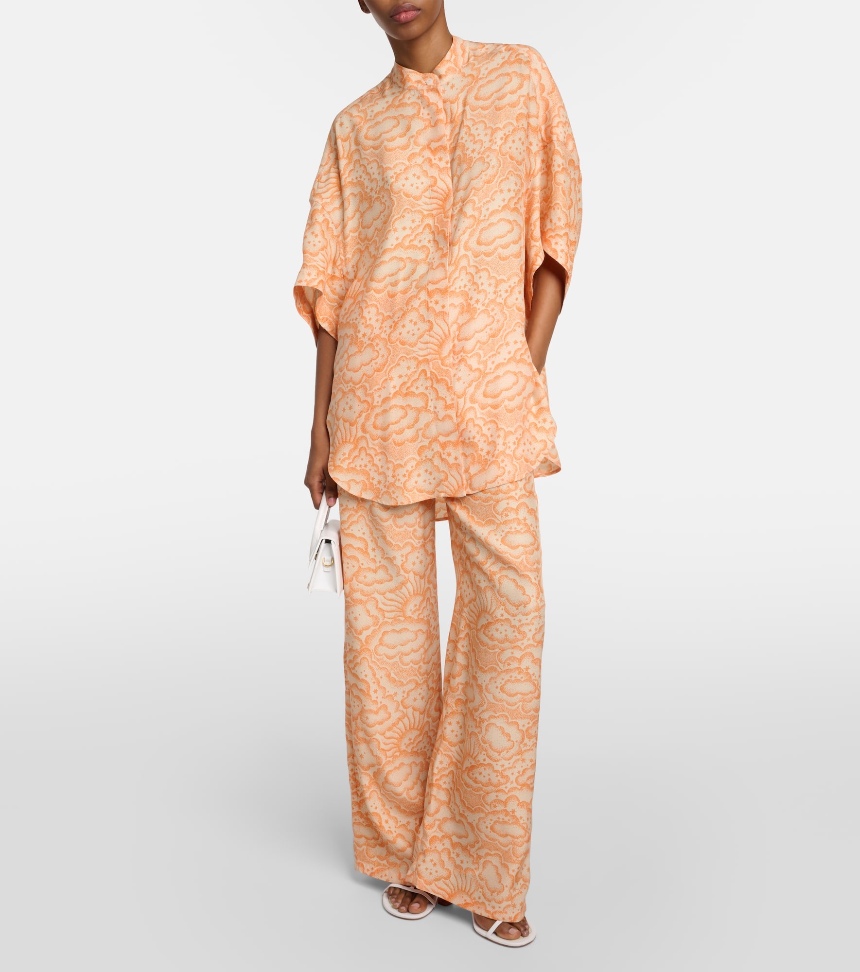 Mid-rise silk pants - 2