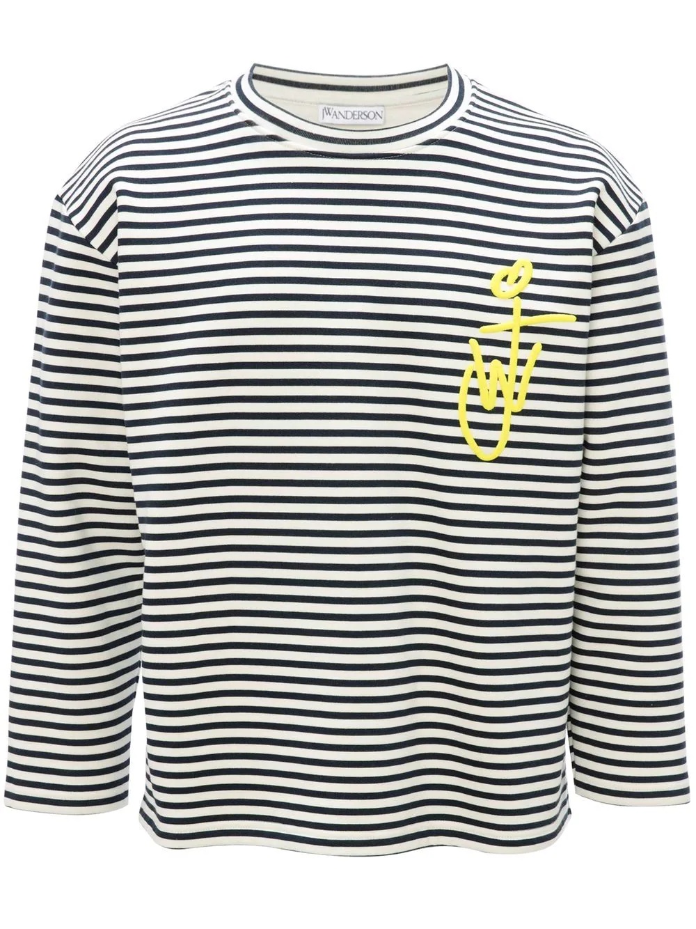 logo-embroidered striped T-shirt - 1