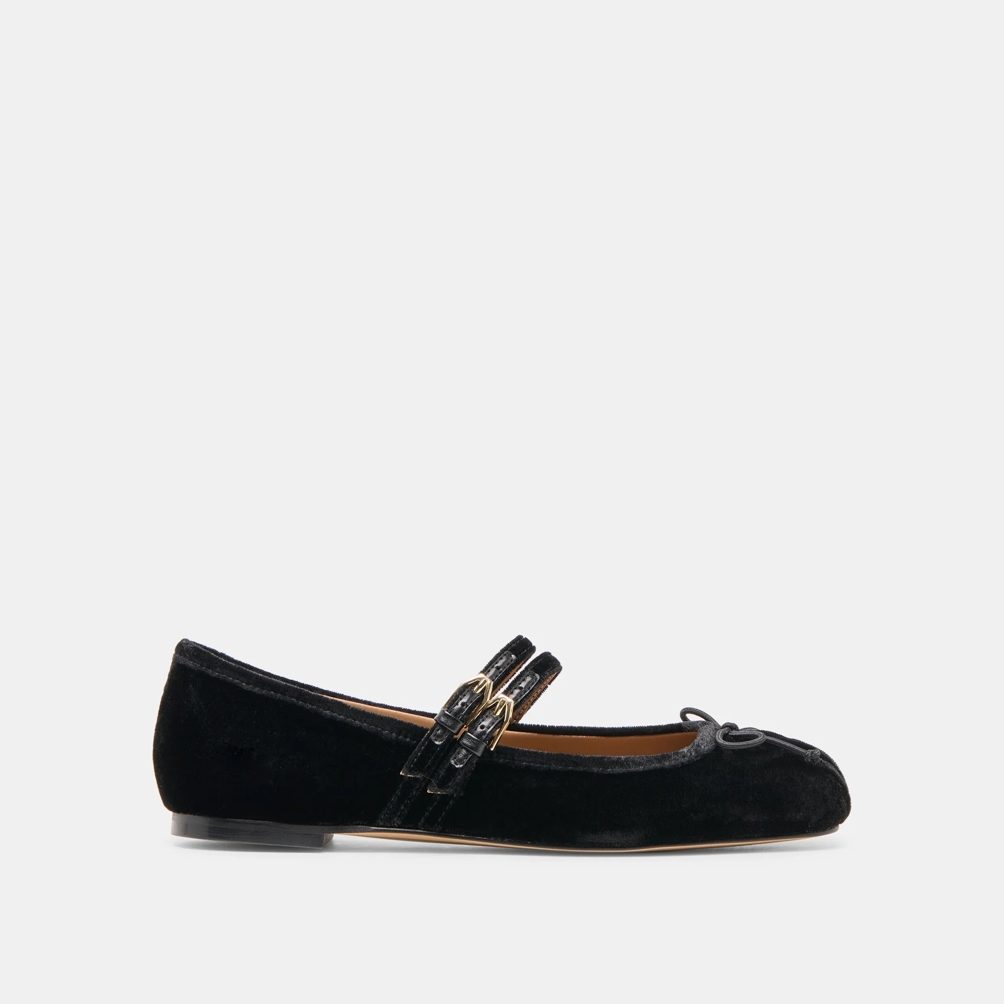 GIBSEN BALLET FLATS NERO VELVET - 1