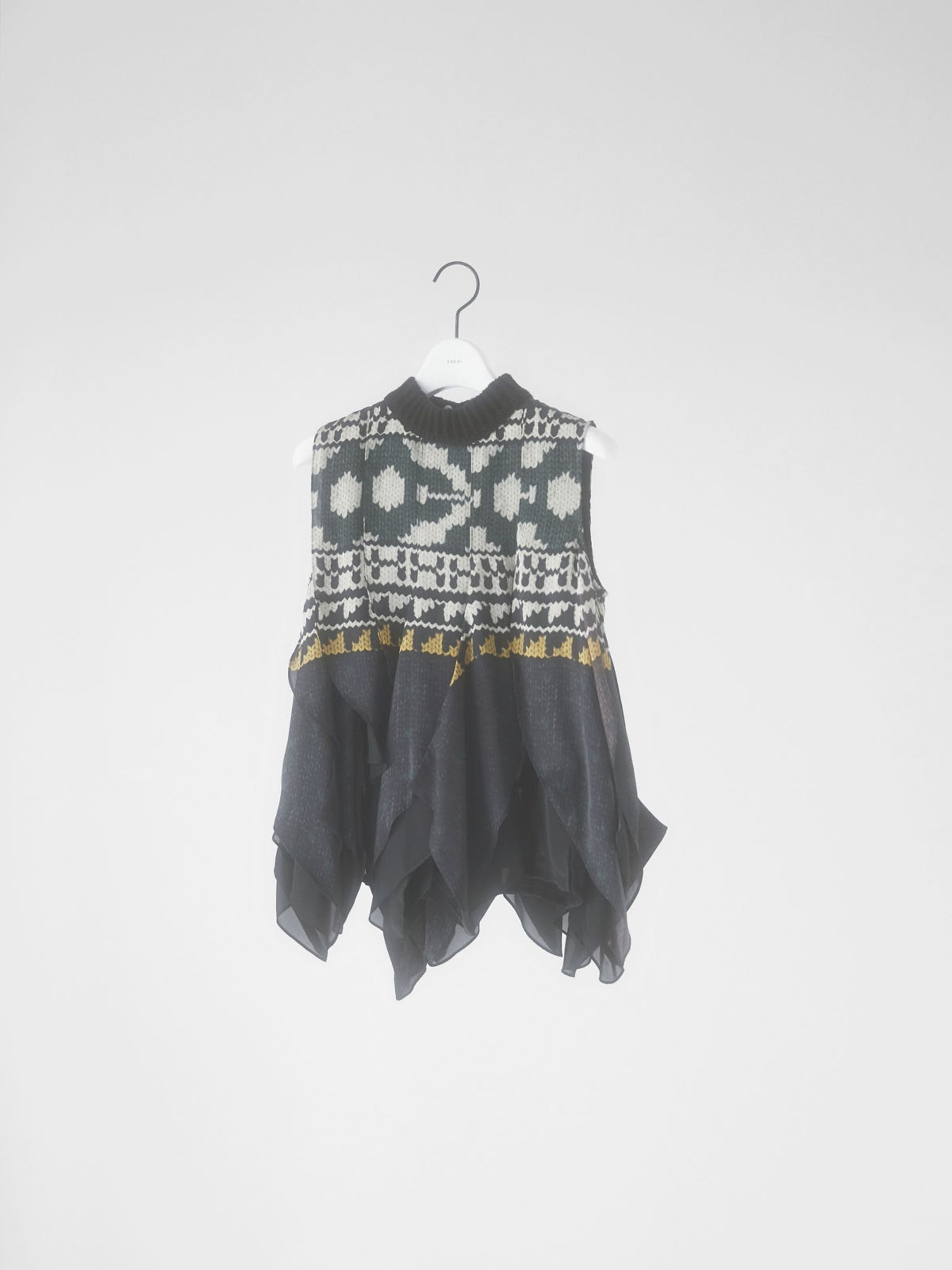 Pattern Knit Print Pullover - 1