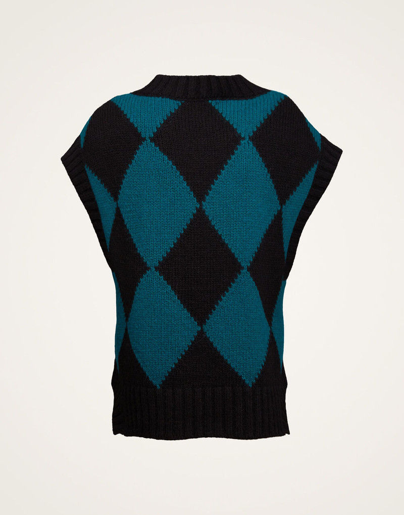 argyle 니트 조끼 3
