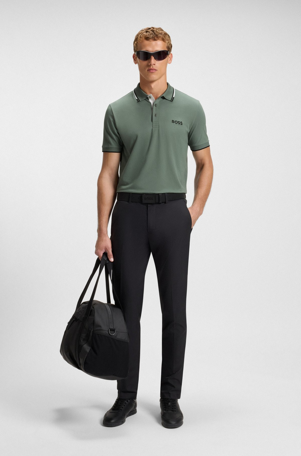 COTTON-BLEND POLO SHIRT WITH CONTRAST LOGOS - 4