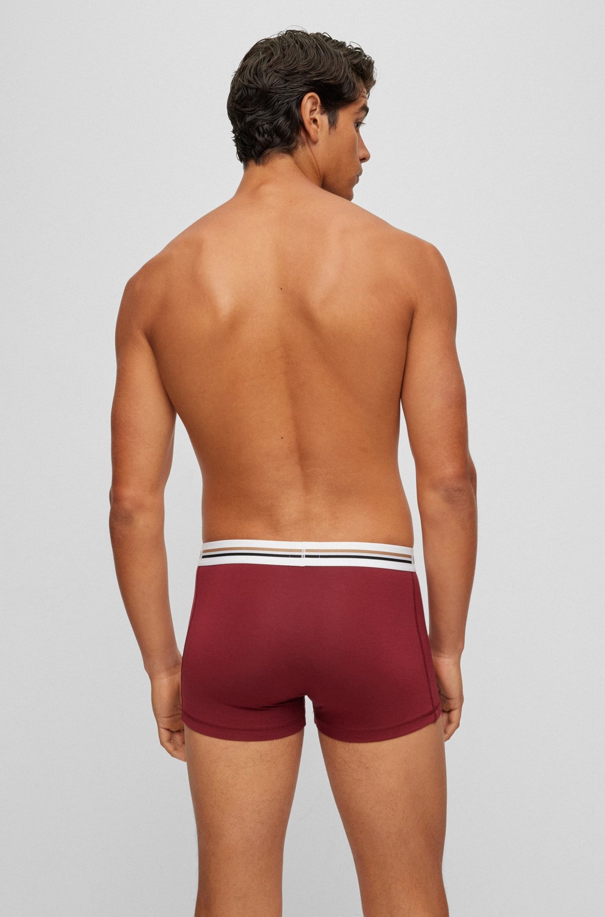 THREE-PACK OF SOFT-TOUCH STRETCH TRUNKS WITH LOGO WAISTBANDS - 3