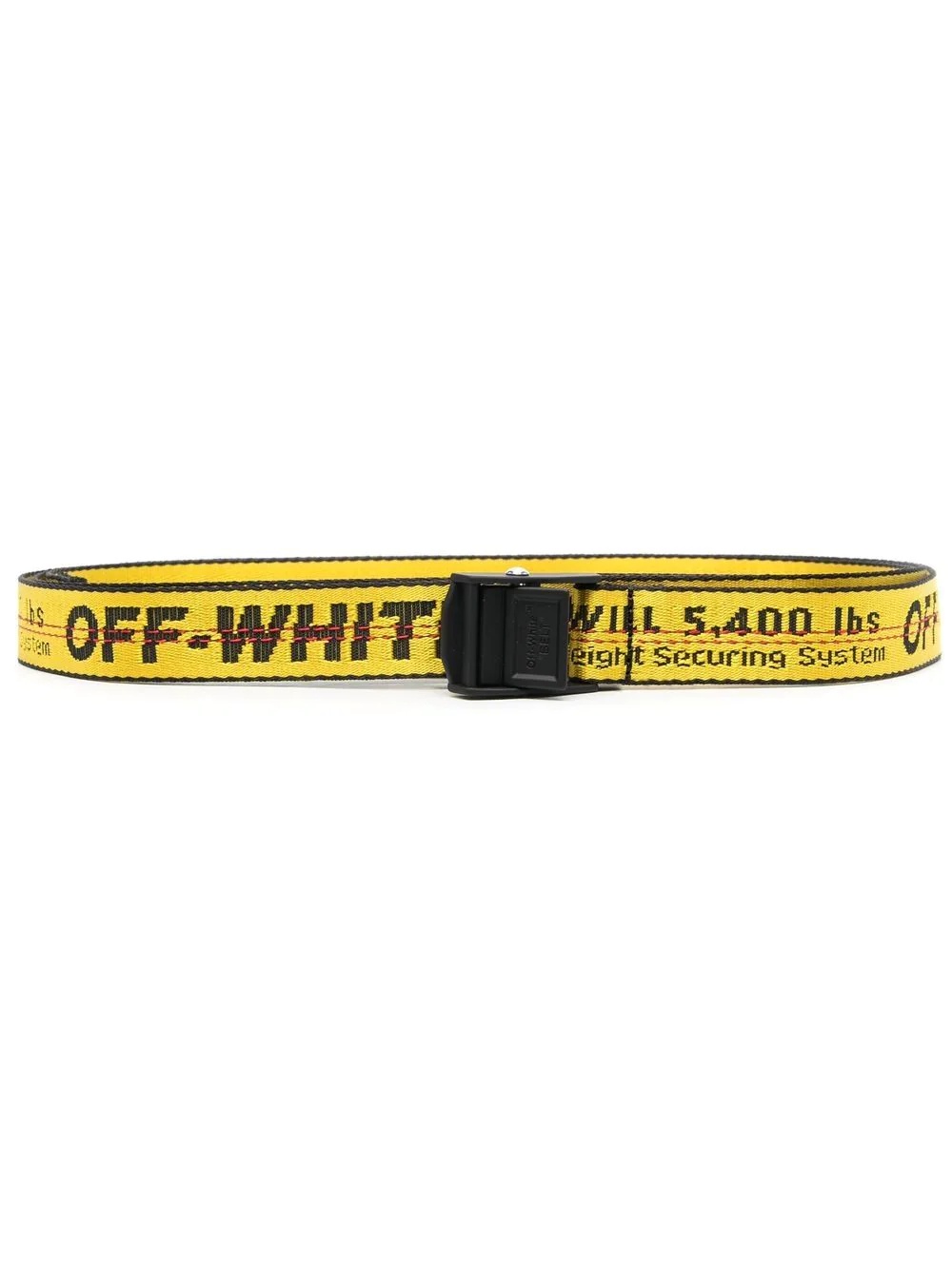 logo-embroidered tape belt - 1