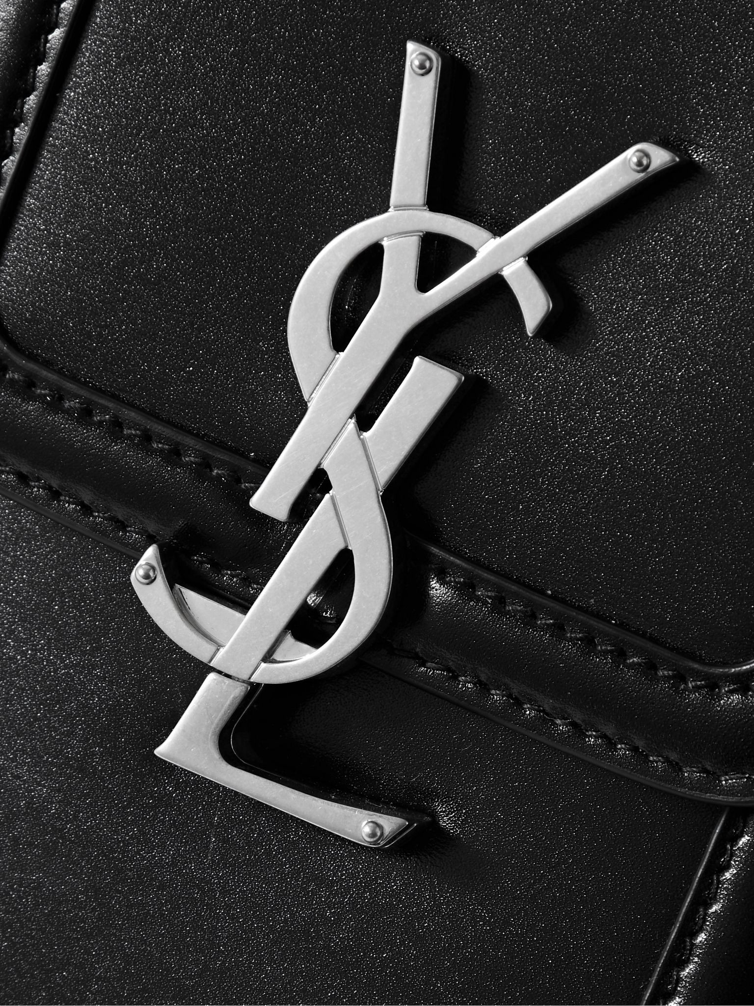 Solferino Mini Logo-Embellished Leather Messenger Bag Black - 4