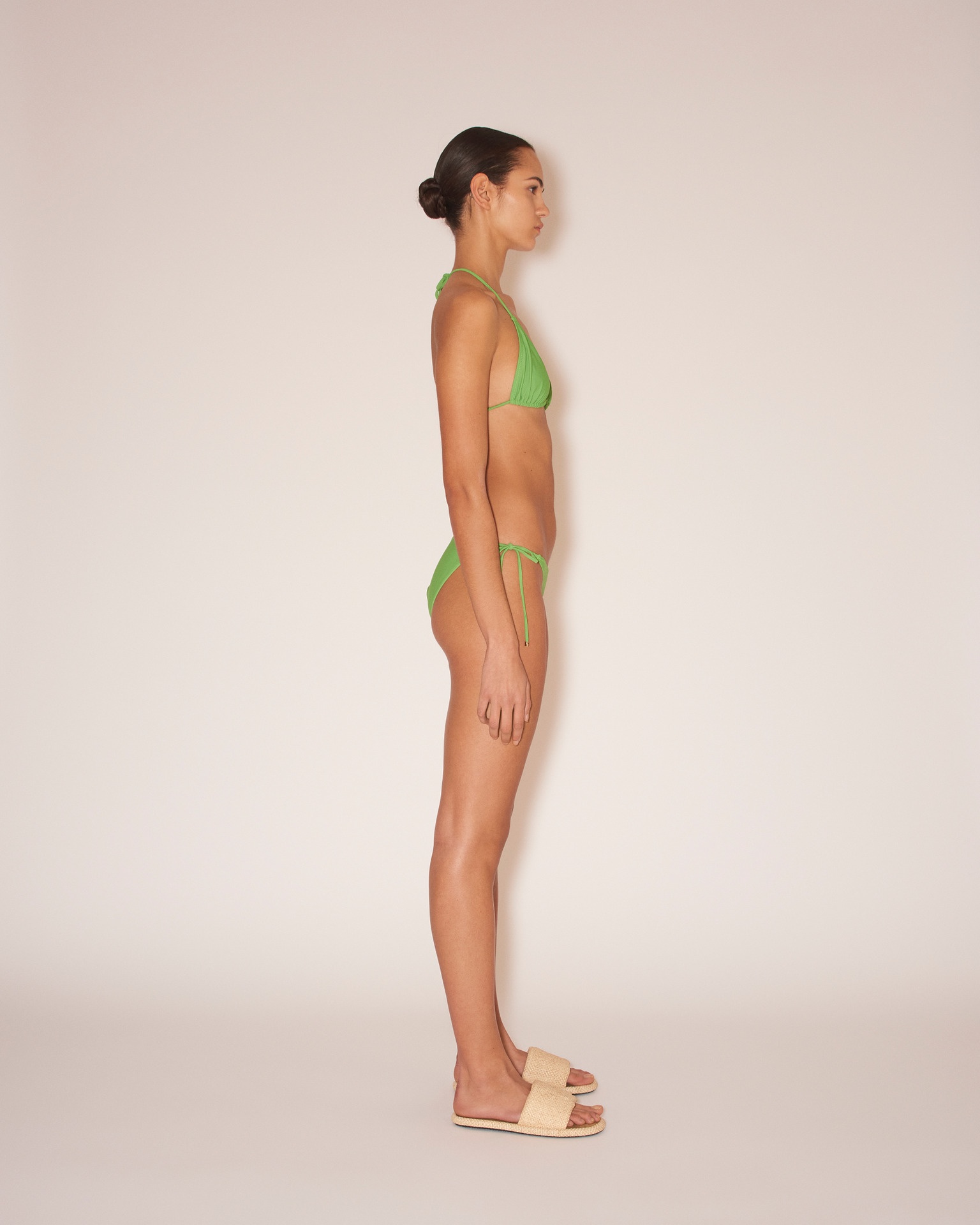 JULIE - Matte stretch bikini briefs - Green - 4