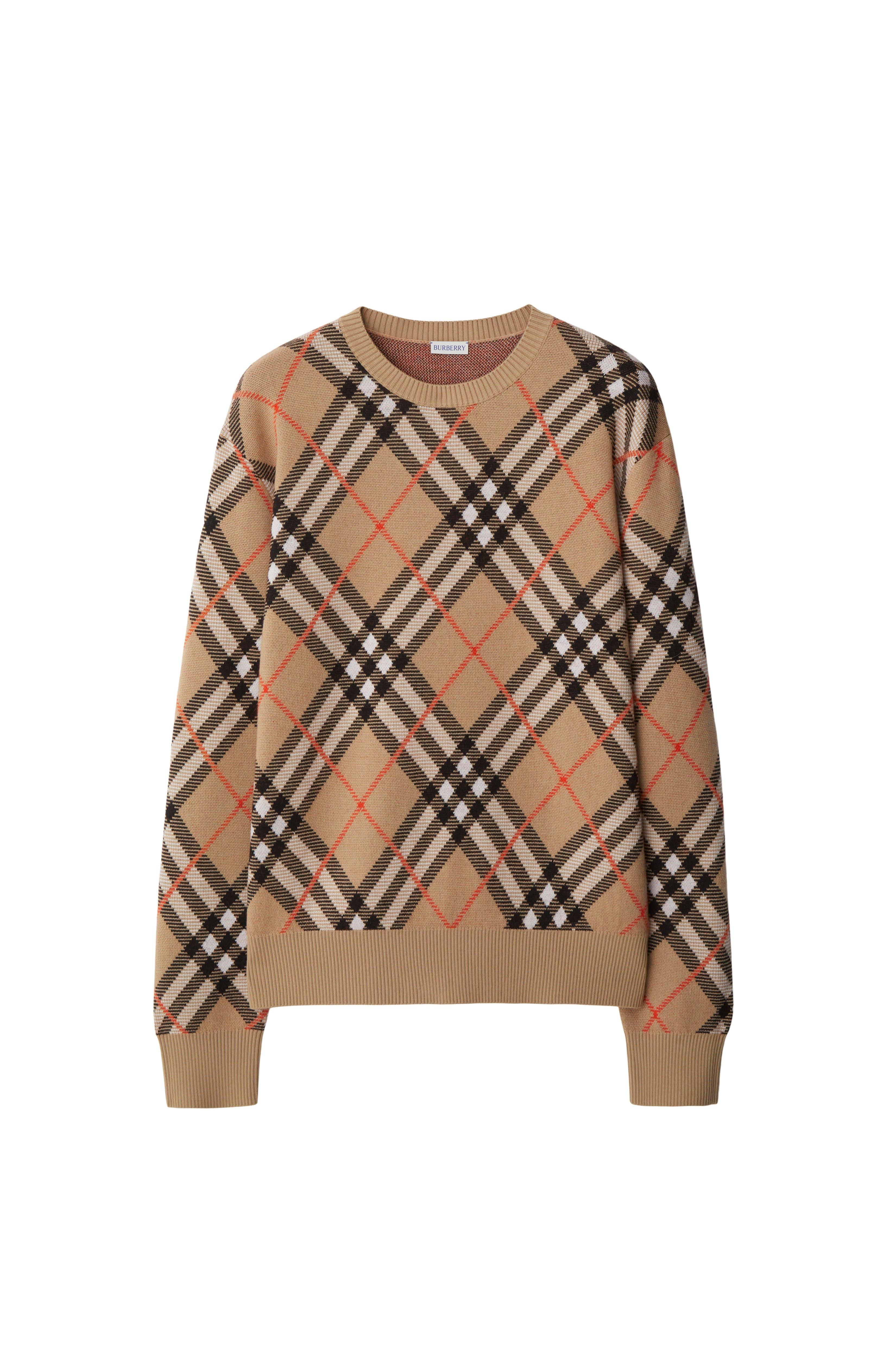 burberry Check Wool Mohair Blend Sweater in Sand at Nordstrom - 2