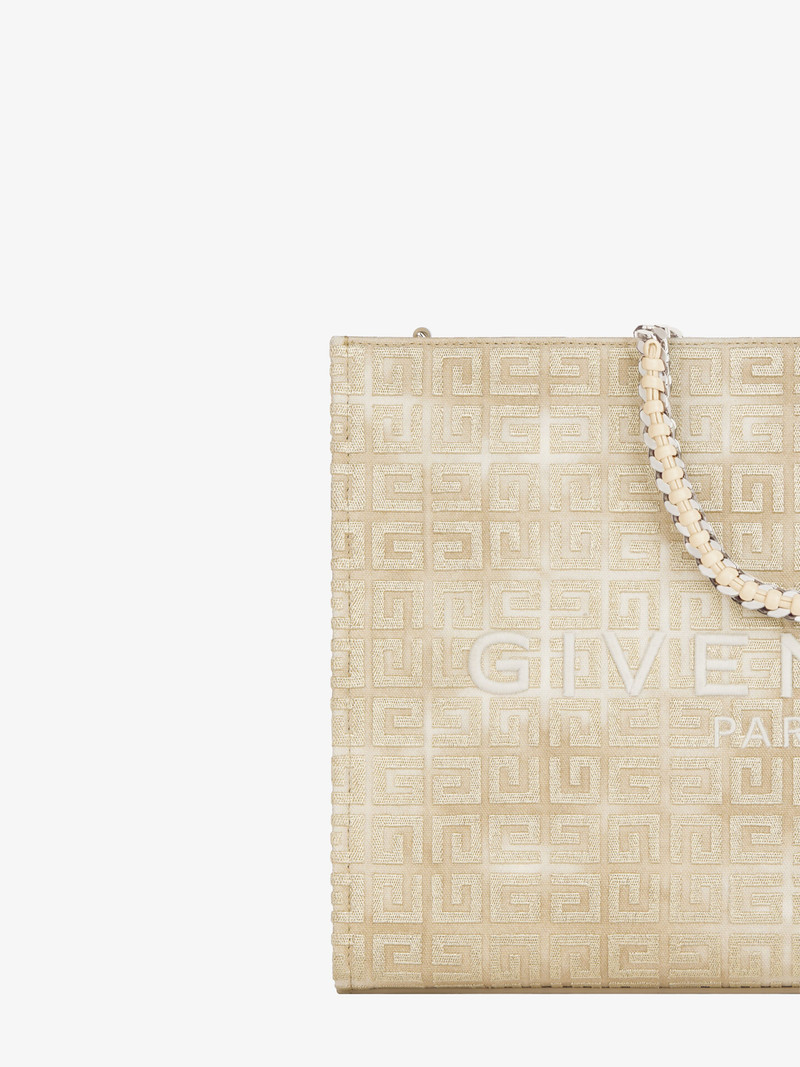 MEDIUM G-TOTE SHOPPING BAG IN 4G CANVAS WITH CHAIN 5