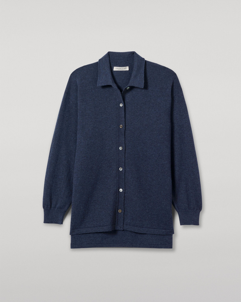 Munro Navy Cashmere Shirt 1