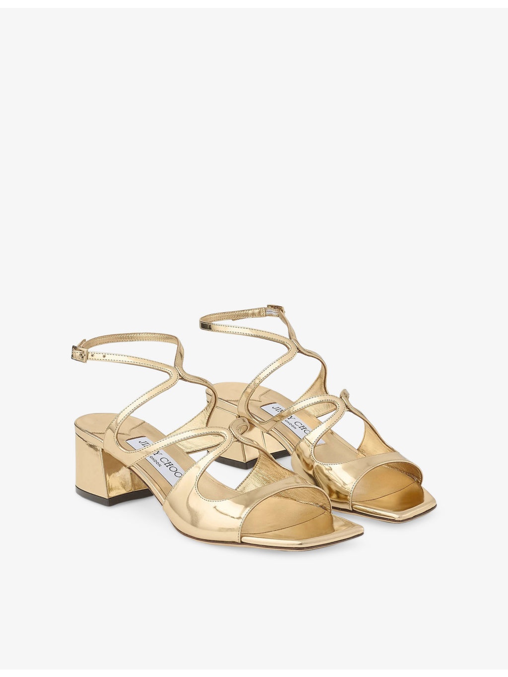 Azilia 45 Metallic-Leather Heeled Sandals - 3