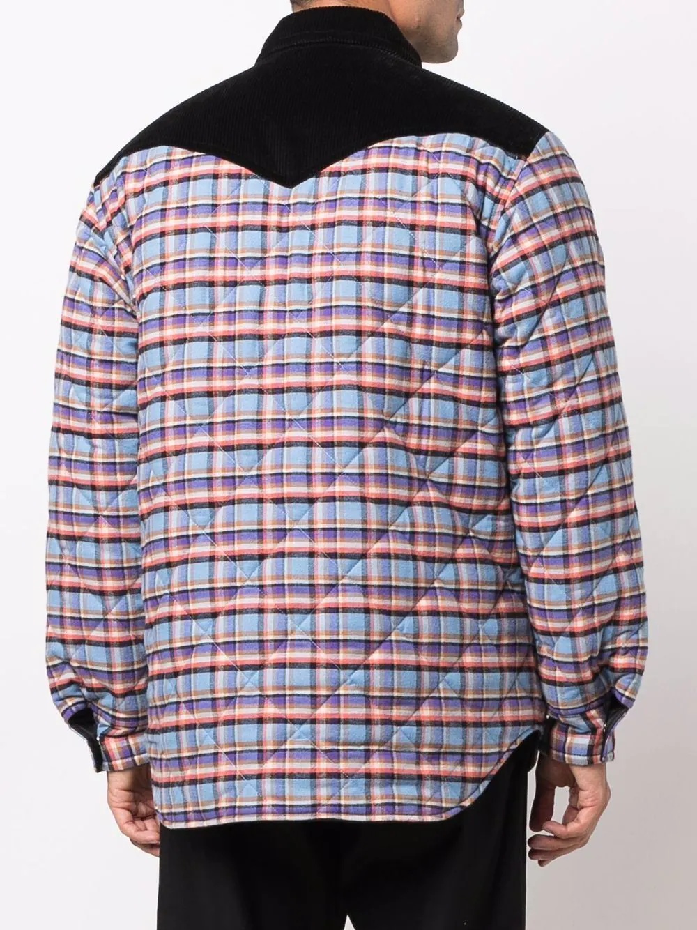 padded check jacket - 4