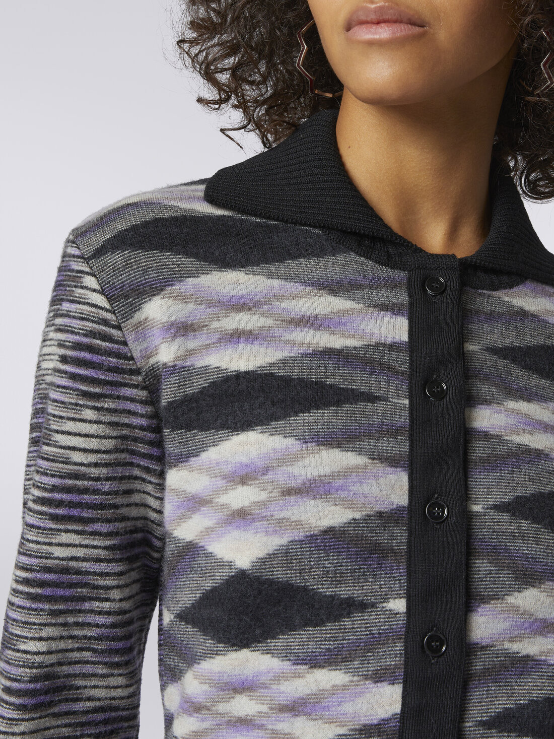 Slub wool and cotton blend bomber jacket - 5