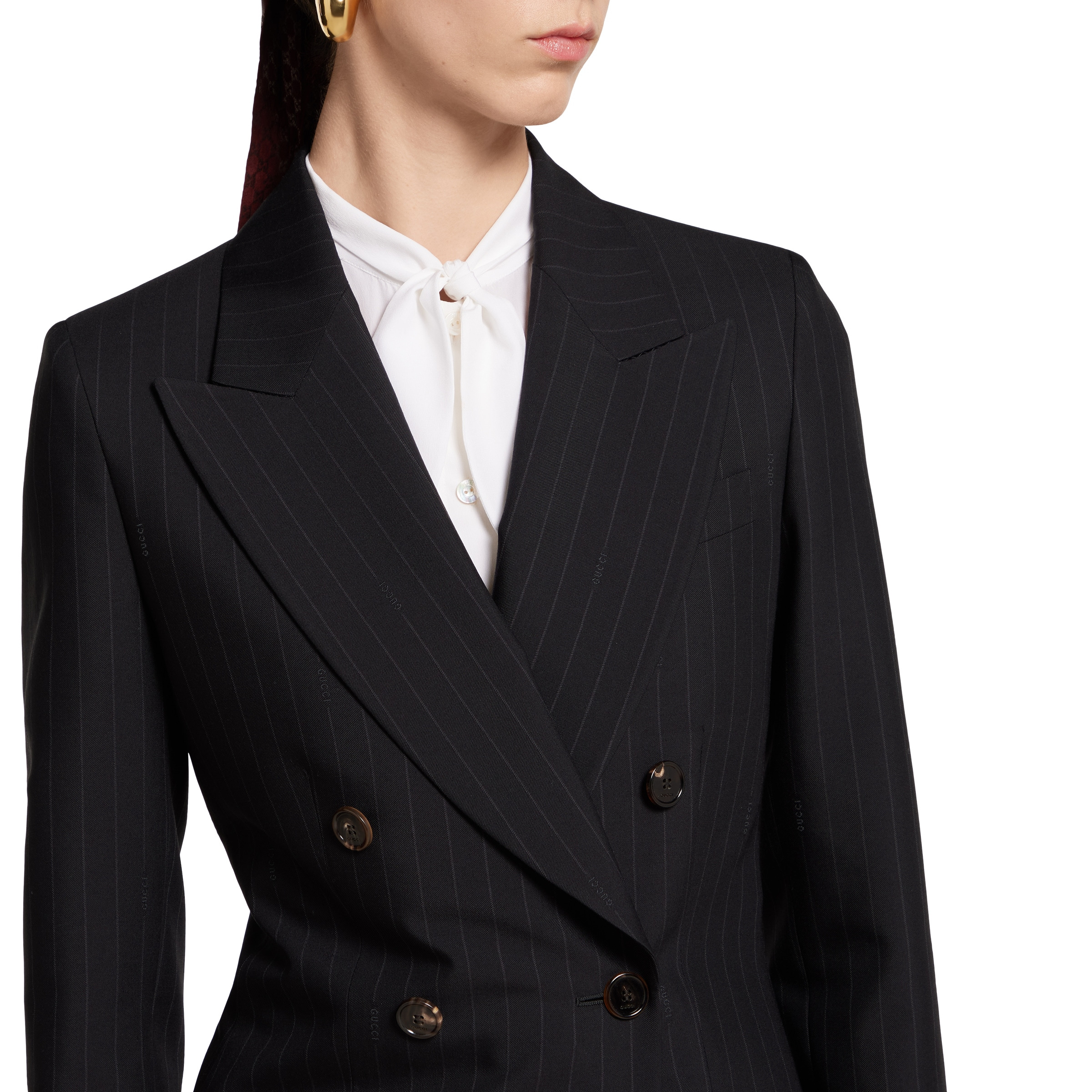 Pinstripe Gucci wool jacquard jacket - 5