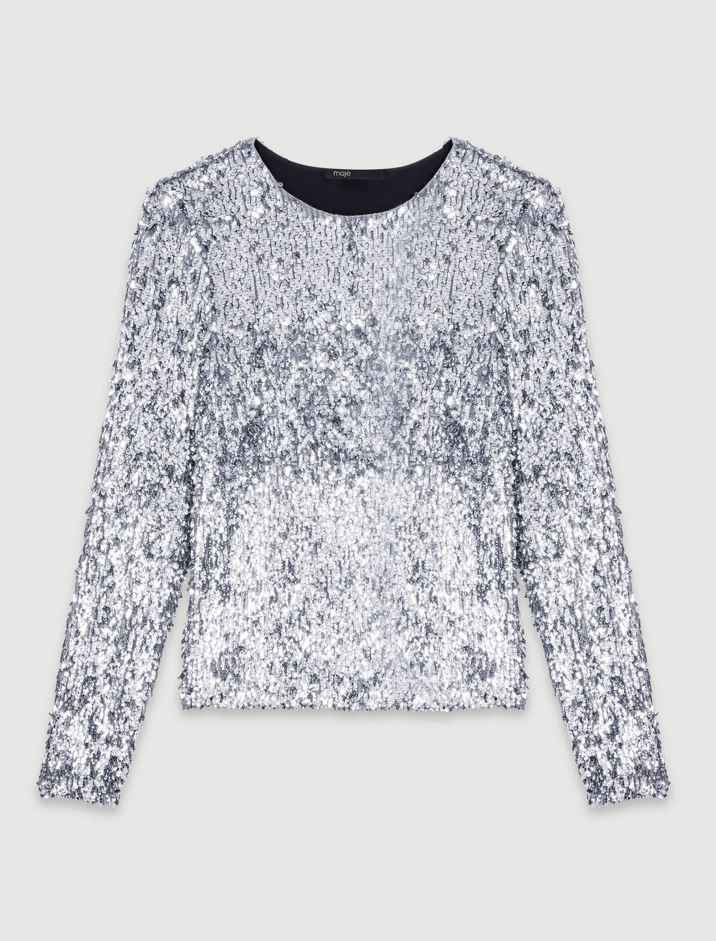 Long-sleeved sequinned top - 1