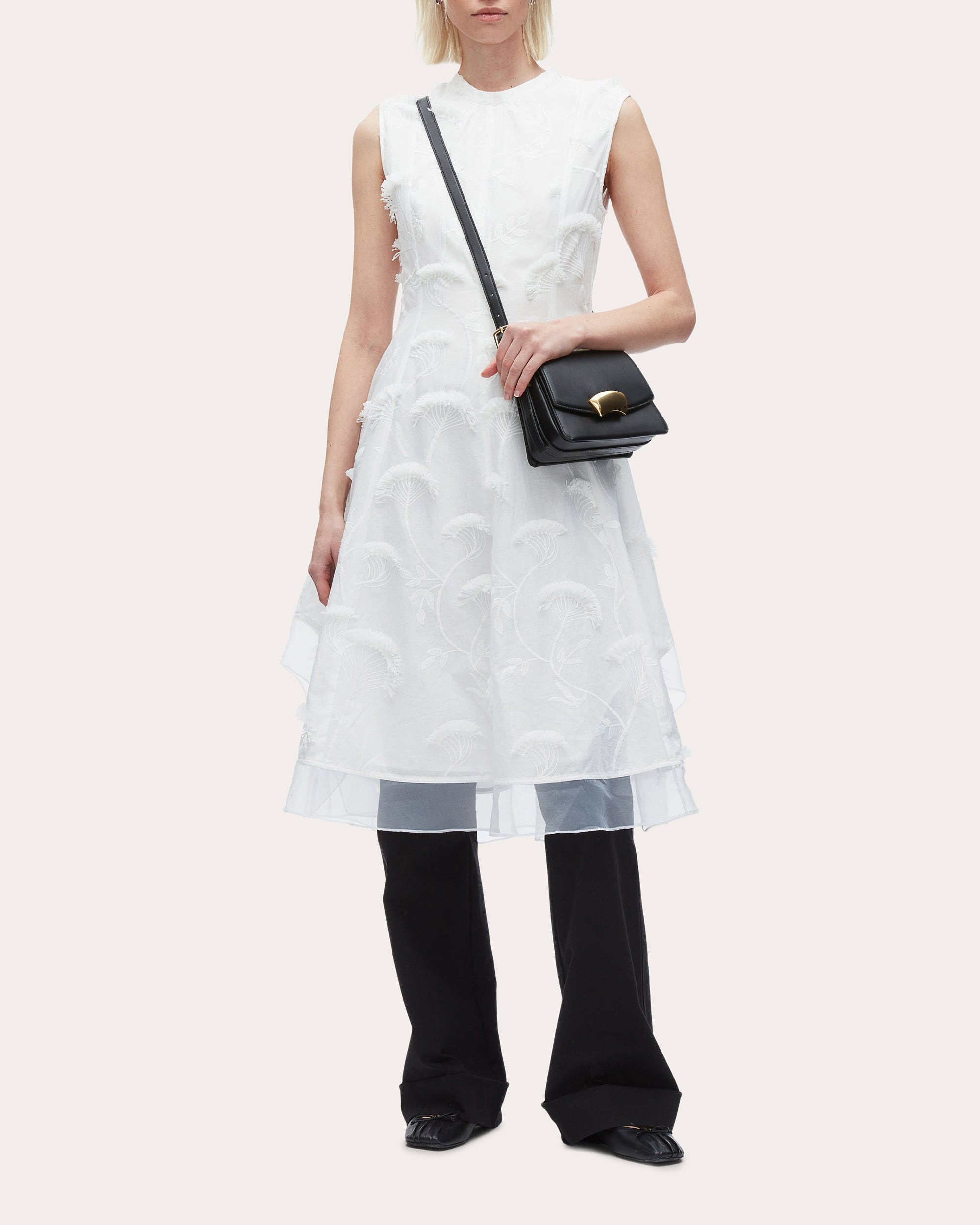 Floral Fil-Coupé Cotton Organza Midi Dress - 6