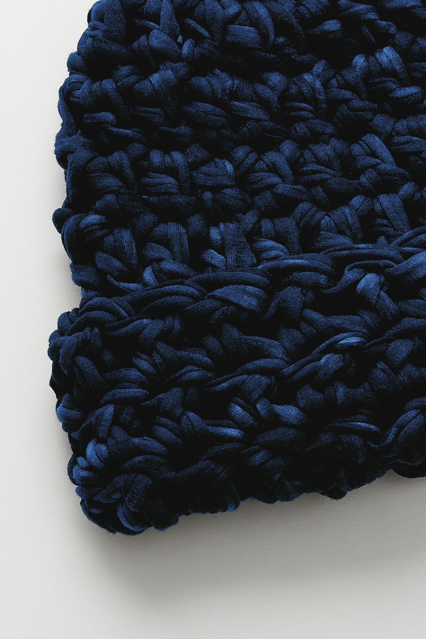 Crochet Beanie Overdyed Blue Jersey - 3