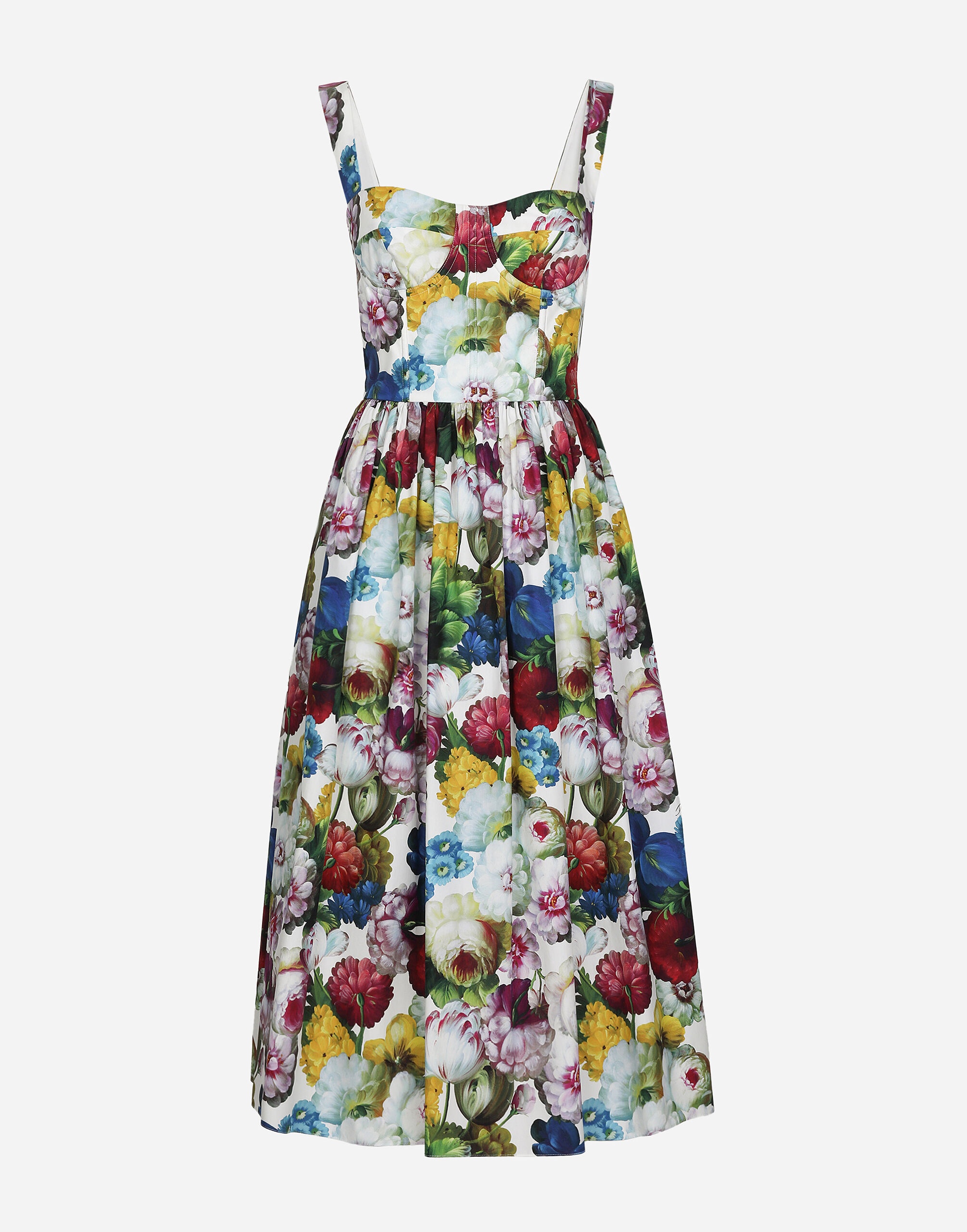 Corset dress with nocturnal flower print - 1