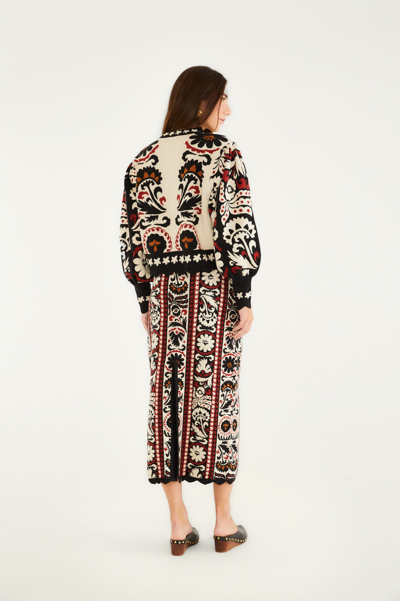 Stripes Winter Tapestry Knit Skirt 4