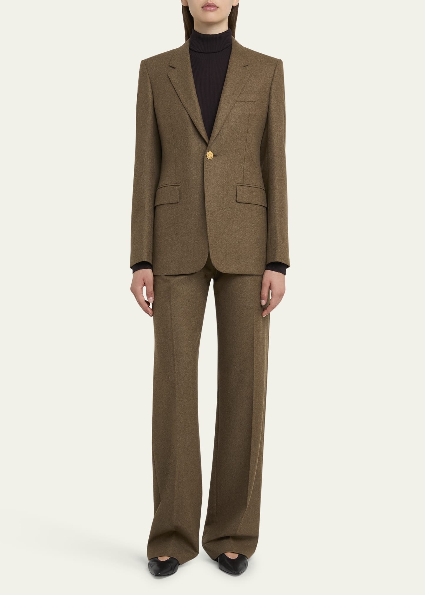 Edward Pintuck Belted Wool Cashmere Trousers - 2
