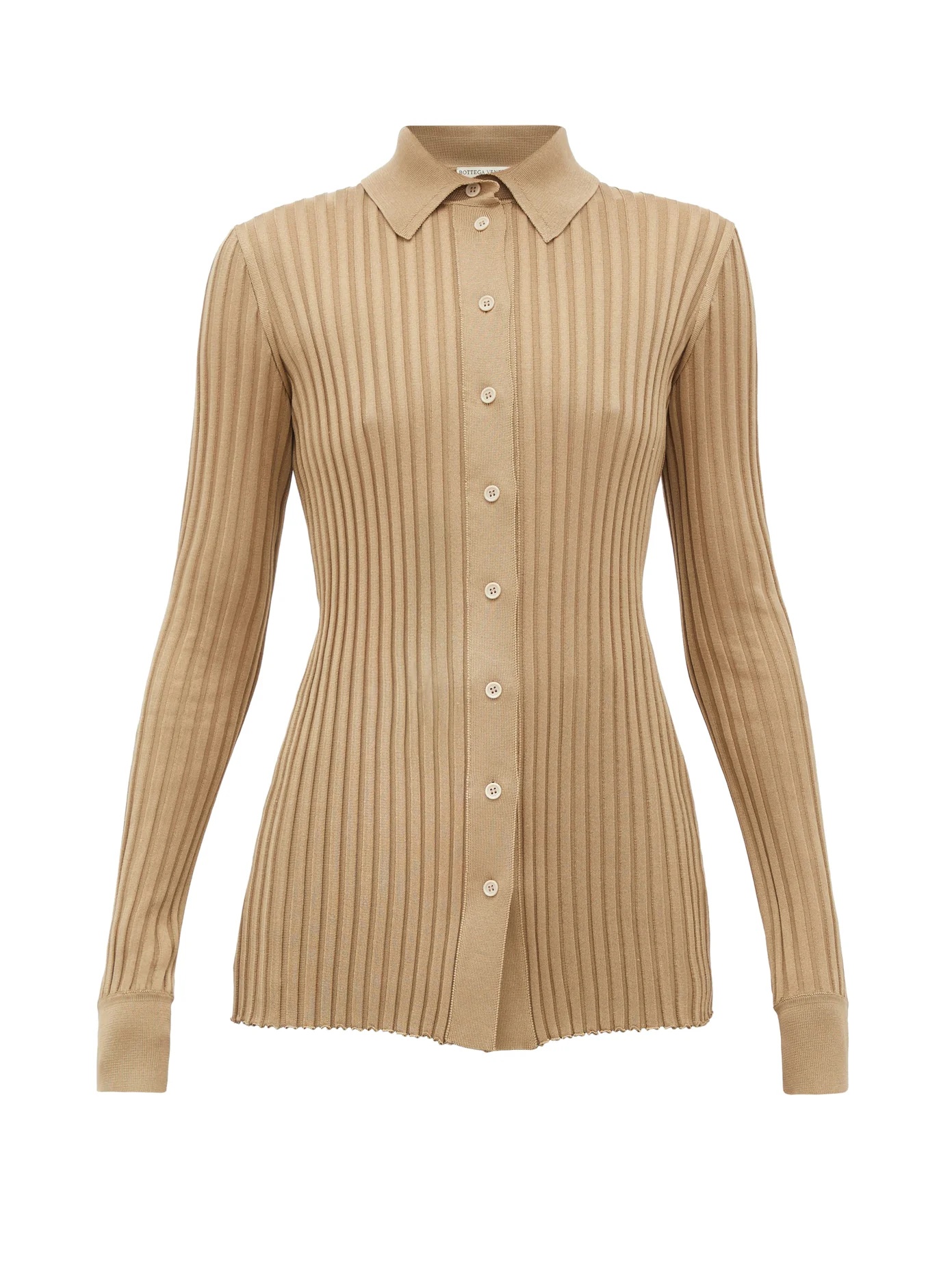 Ribbed-knit silk cardigan - 1