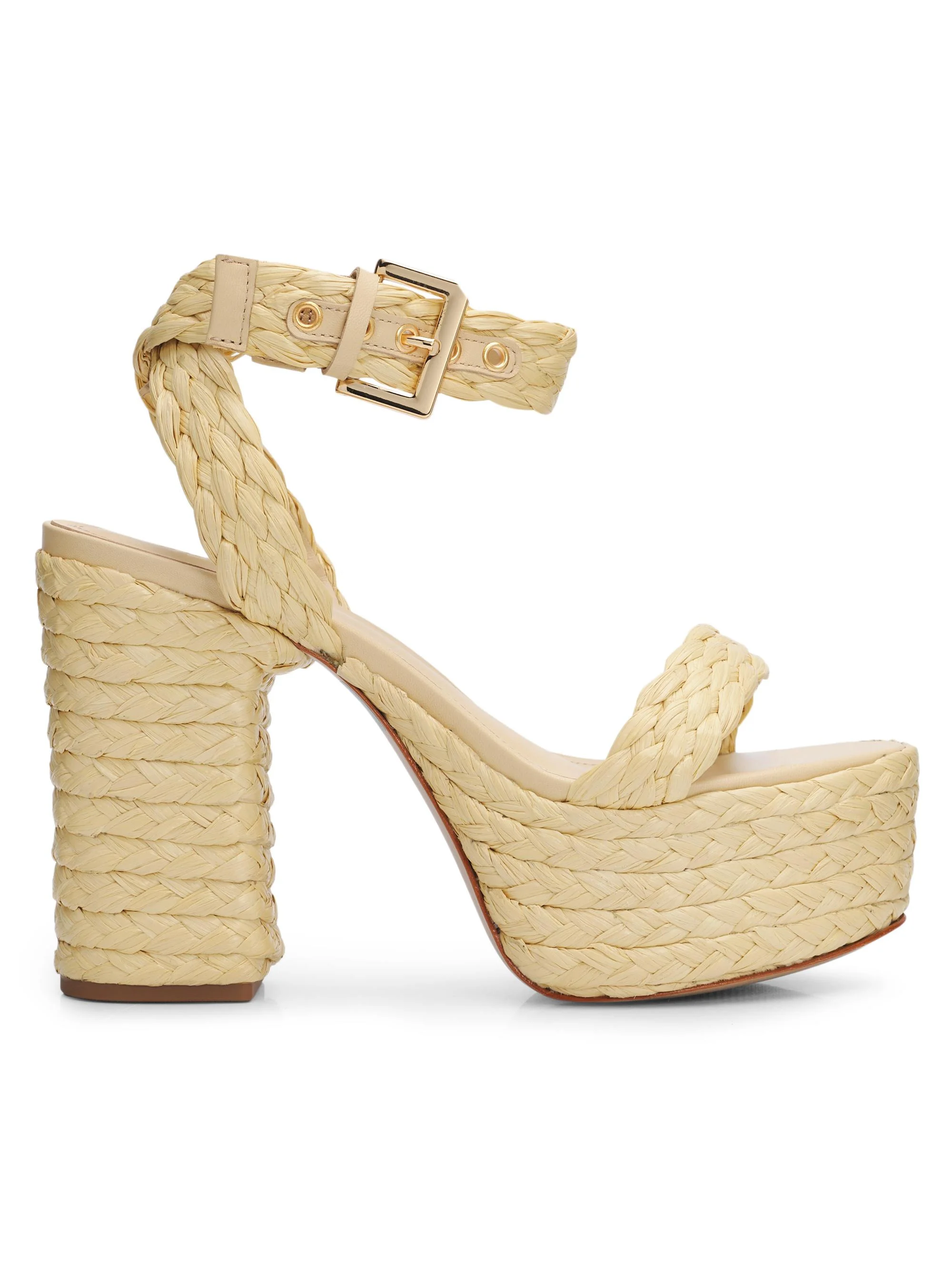 Women's Ayana 120MM Leather Platform Sandals - Palha Natural Nibs - 1