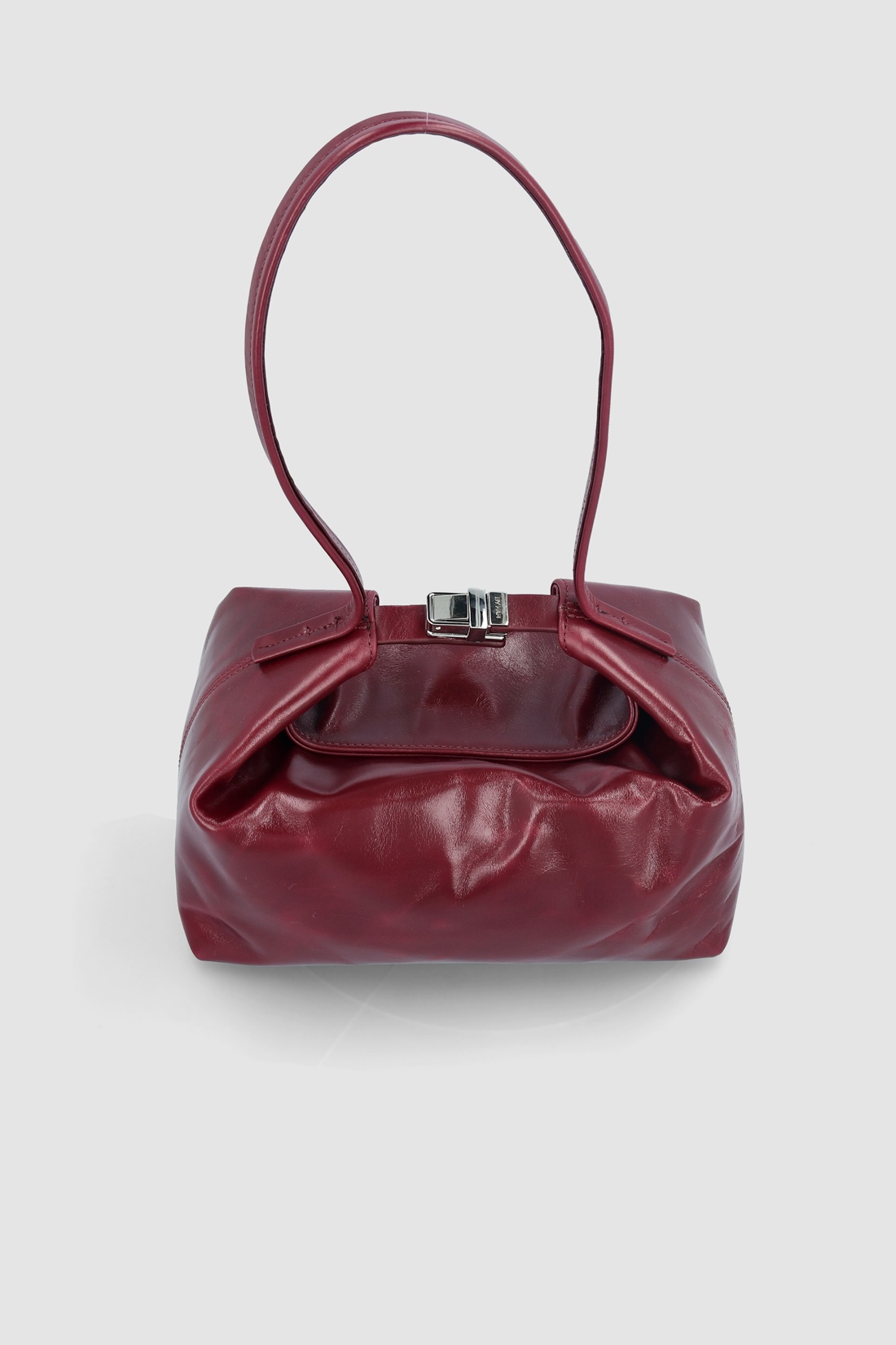 BEA SOUR CHERRY CREASED CALF LEATHER HOBO BAG - 4