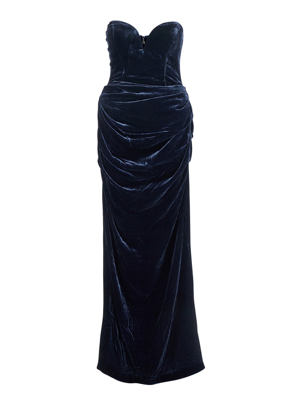 Rotate Women Silk Velvet Slit Dress - 1