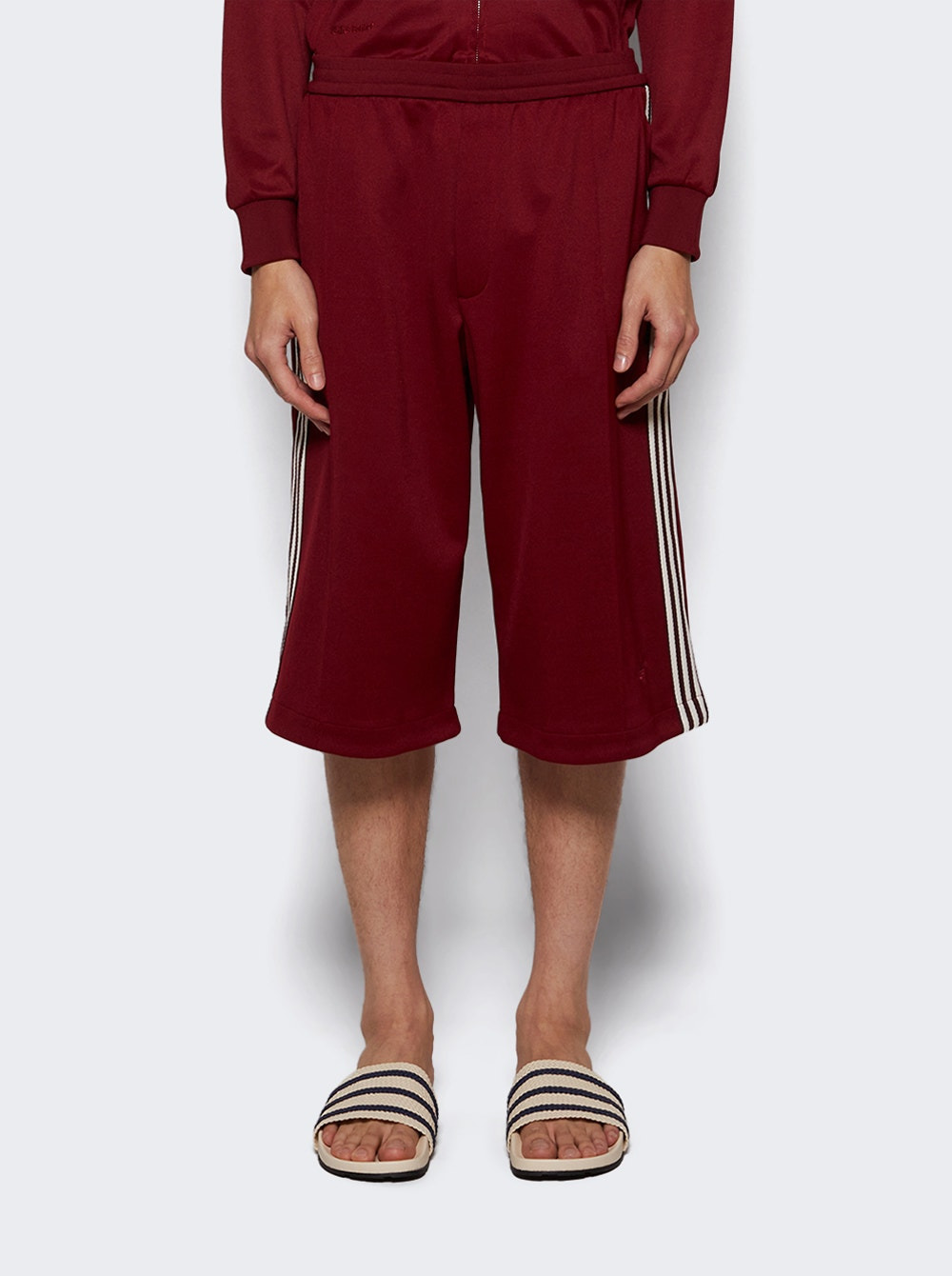 X Wales Bonner Track Shorts Collegiate Burgundy - 2