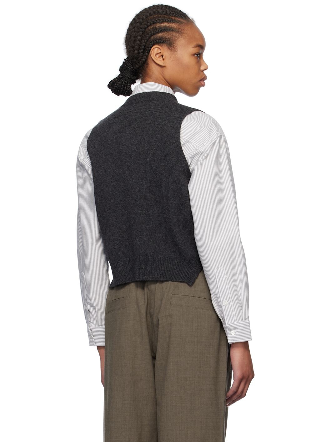 Gray Wool & Cashmere Vest - 3