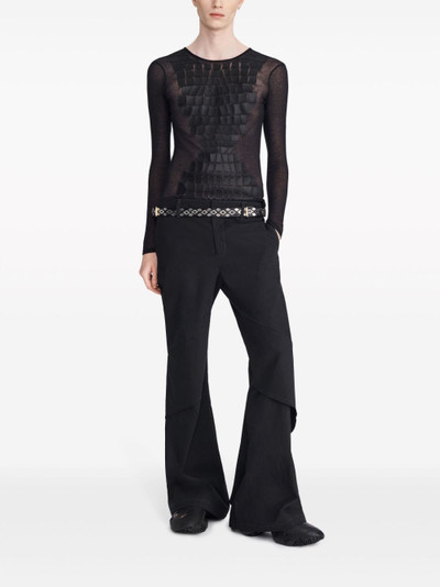 Dion Lee draped-panel flared trousers outlook