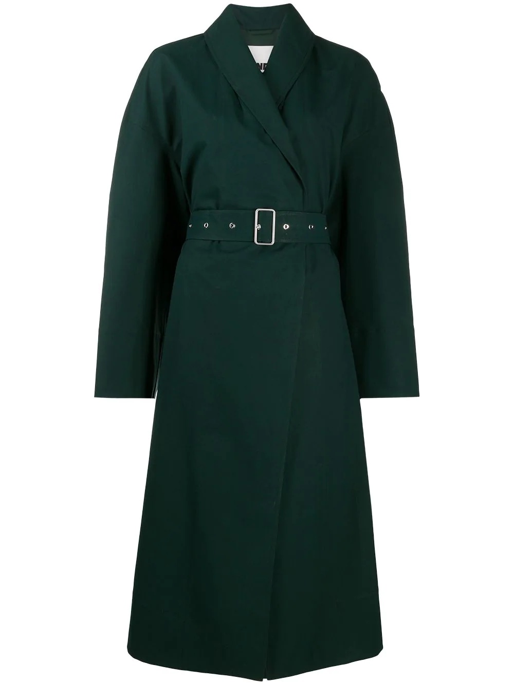 shawl collar belted coat - 1