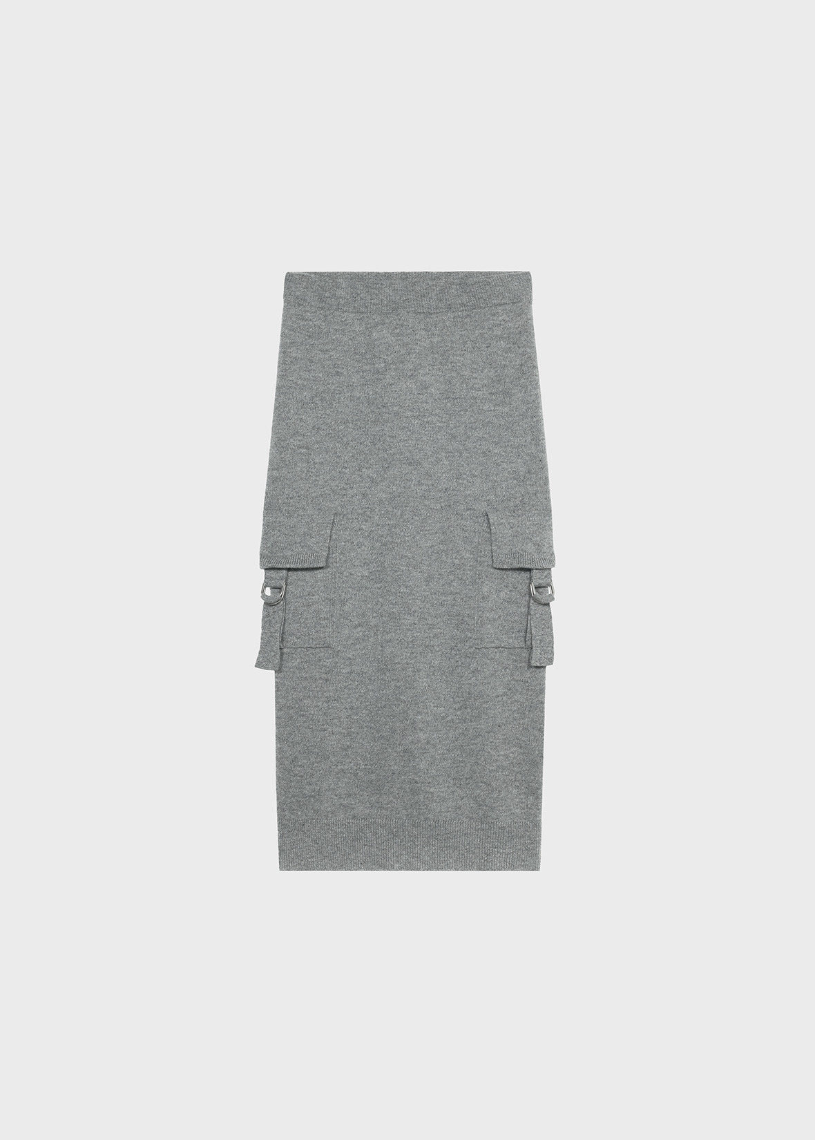 MIDI KNIT SKIRT WITH CARGO POCKETS - 1