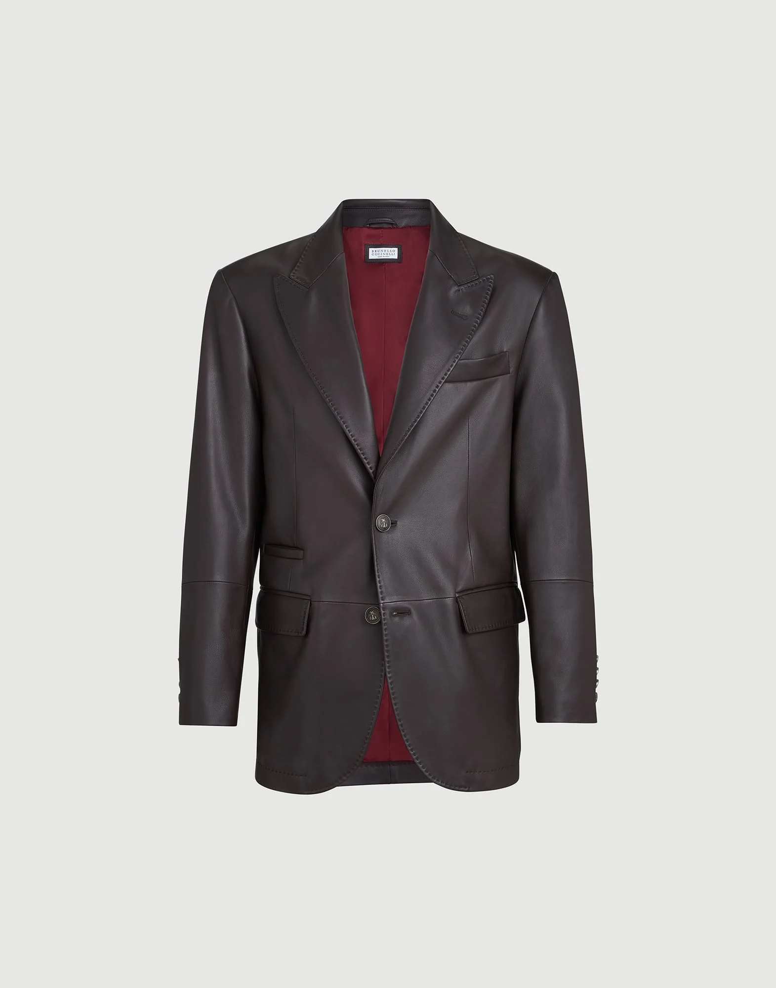 Matte calfskin blazer with peak lapels - 1