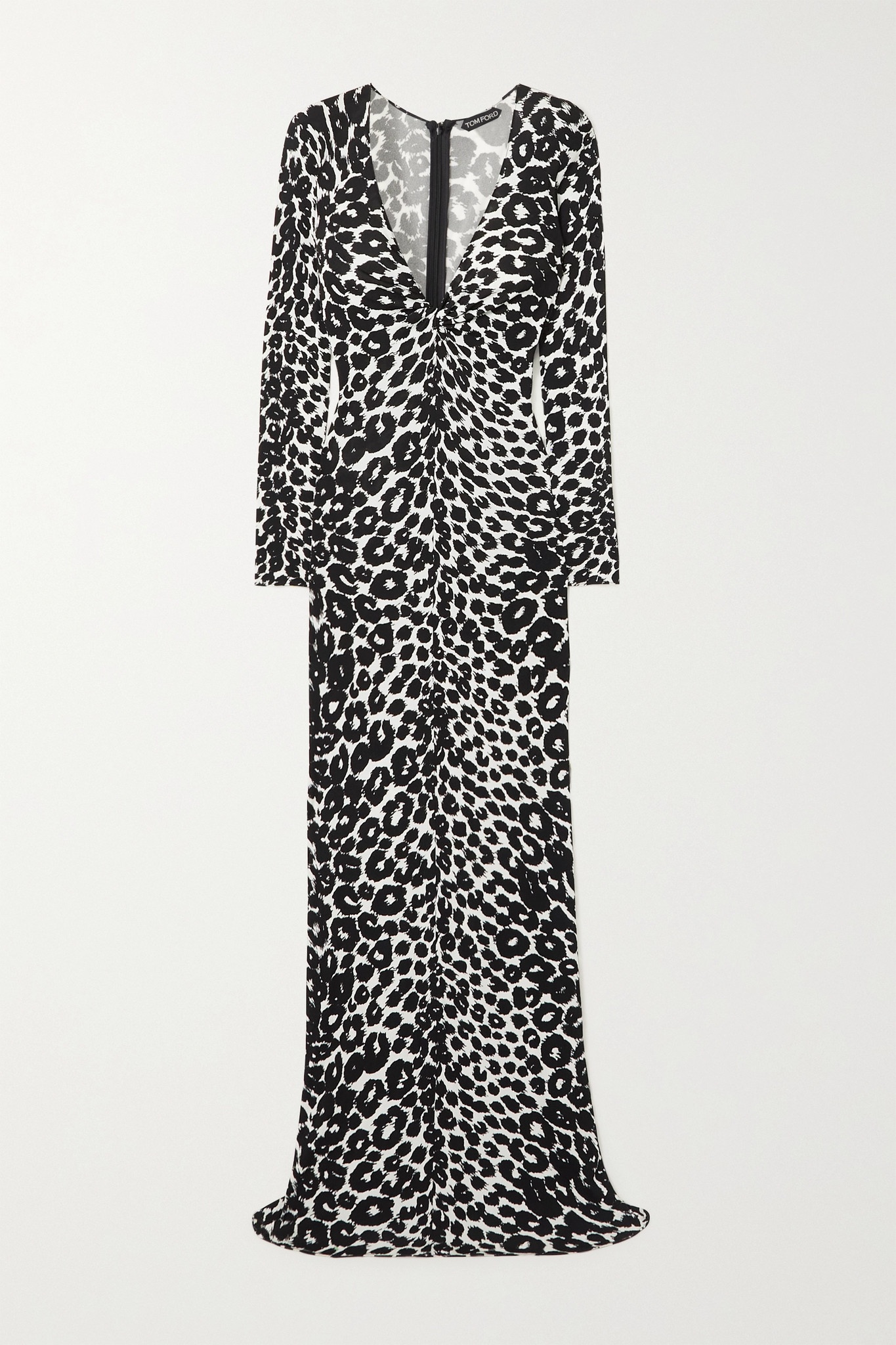 Twist-front leopard-print jersey maxi dress - 1