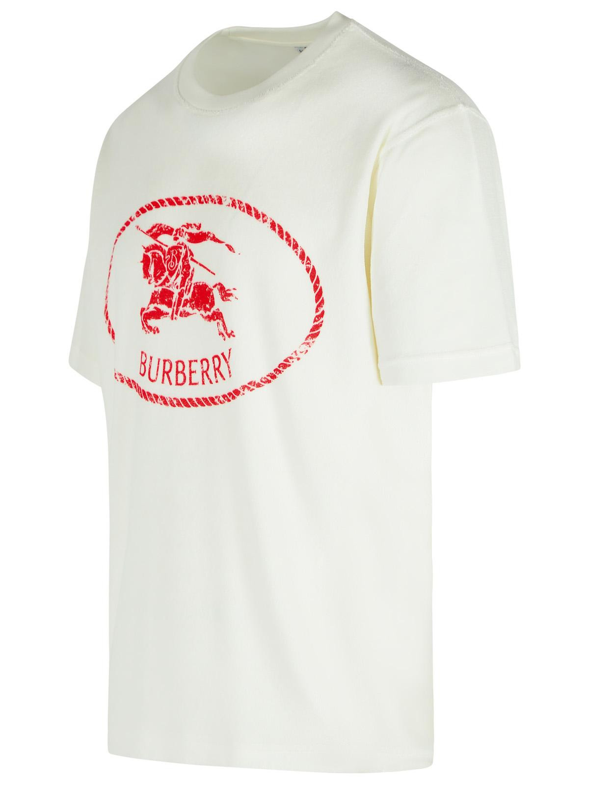 Burberry White Cotton Blend T-Shirt Men - 2