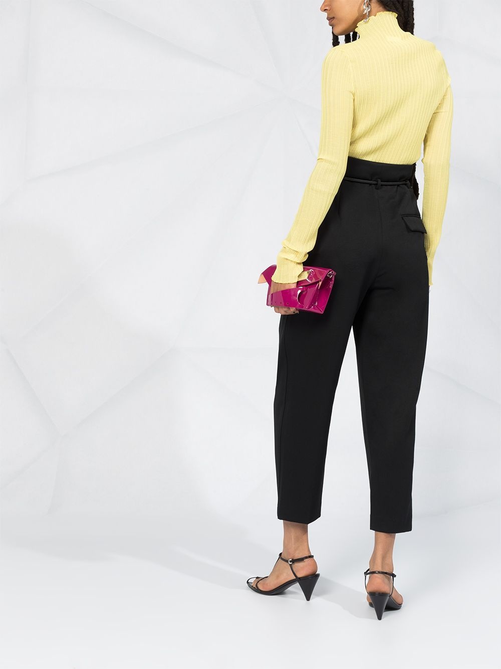 belted high-waisted trousers - 4