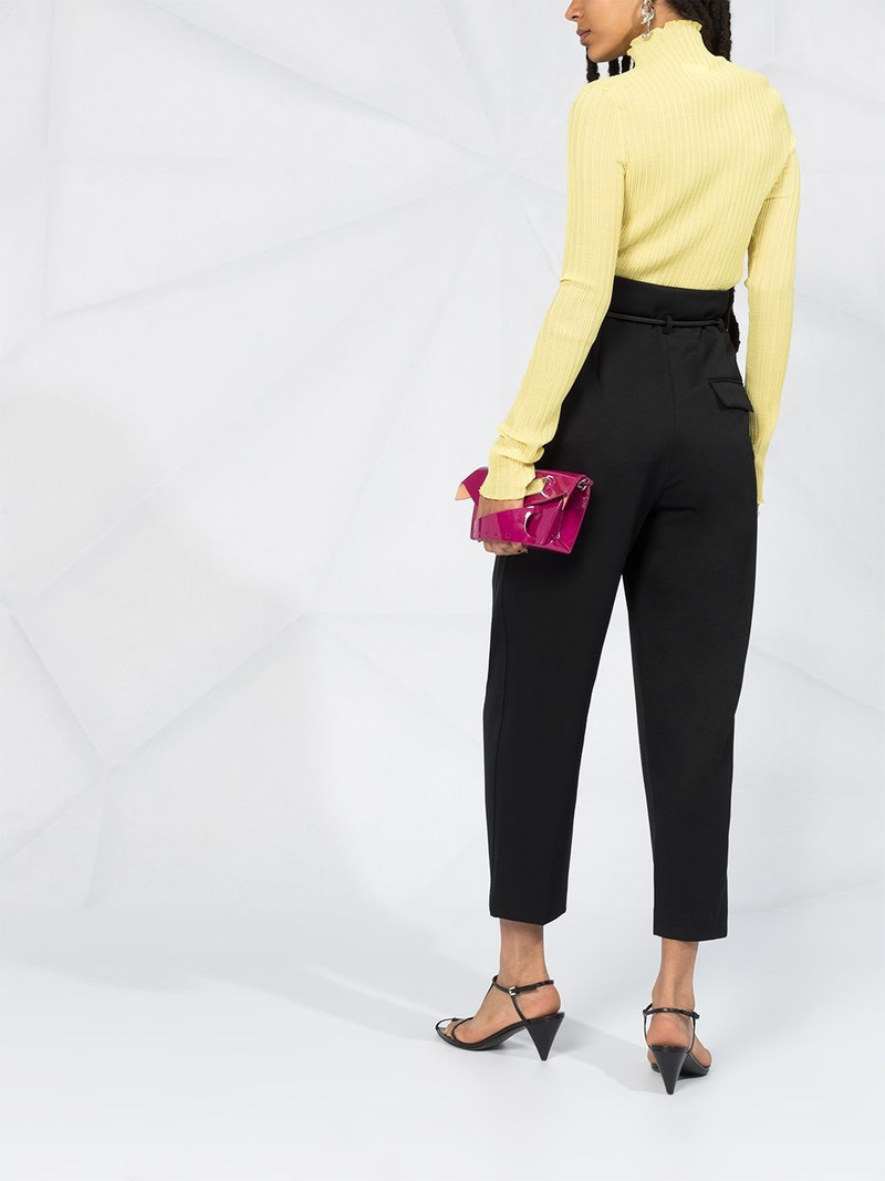 belted high-waisted trousers 4