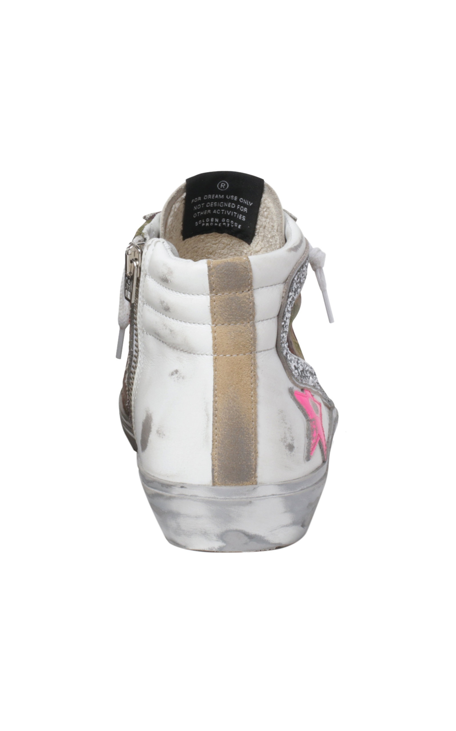 Slide Camo Suede and Leather Sneakers white - 3