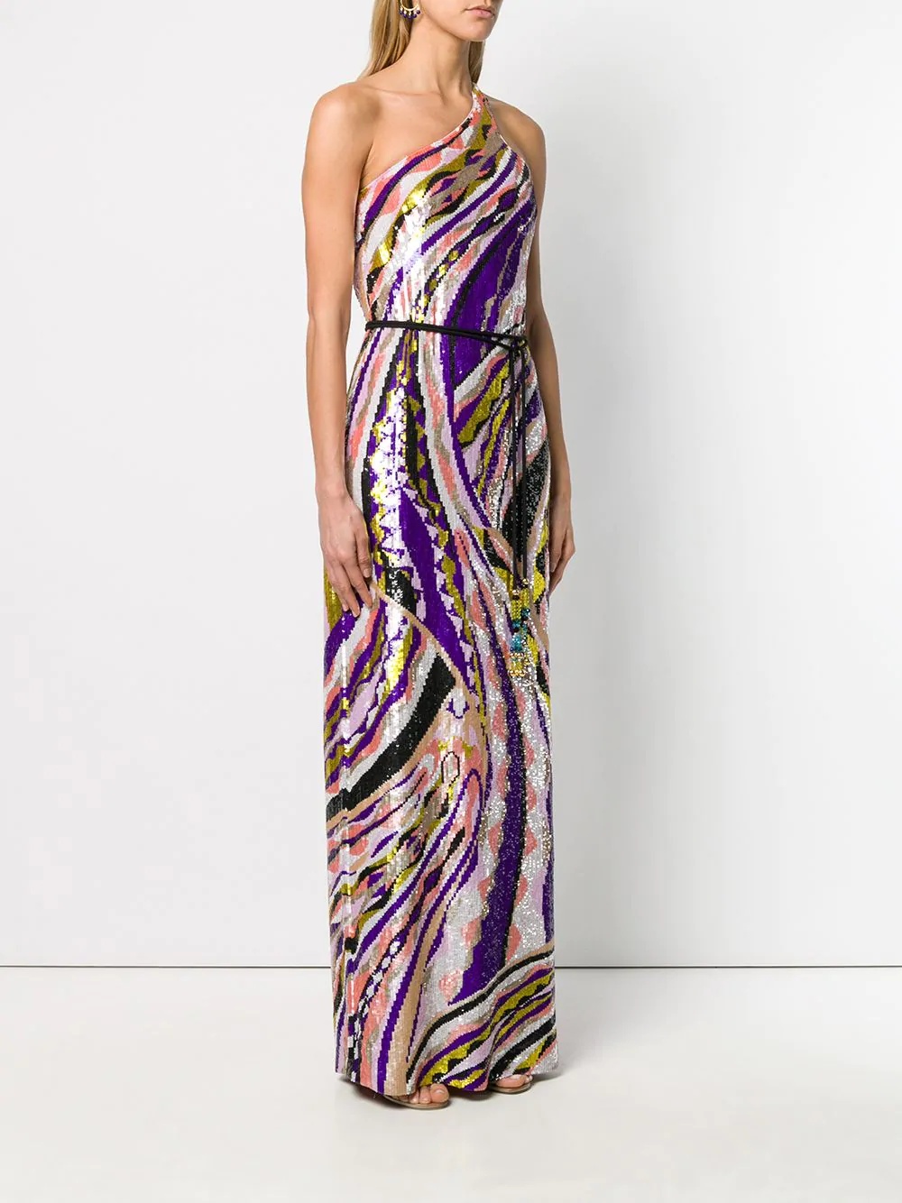 Sequin Embroidered Silk Maxi Dress - 4