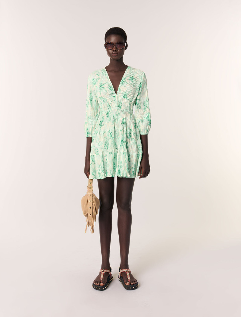 maje Patterned pleated mini dress outlook