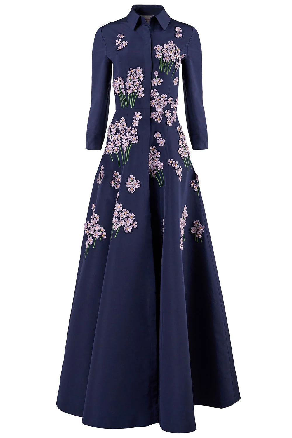 Embroidered Belt Trench Gown - 1