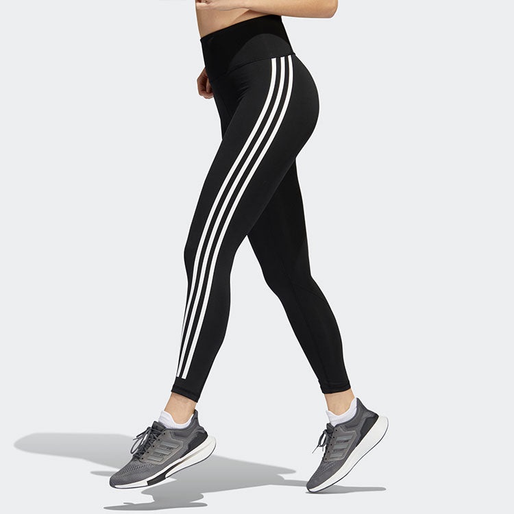 (WMNS) adidas Opt Ticons 7/8t Training Sports Stripe Gym Pants/Trousers/Joggers Black H64211 - 4