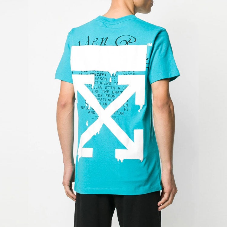 Off-White Alphabet Printing Short Sleeve Blue OMAA027R201850053901 - 4