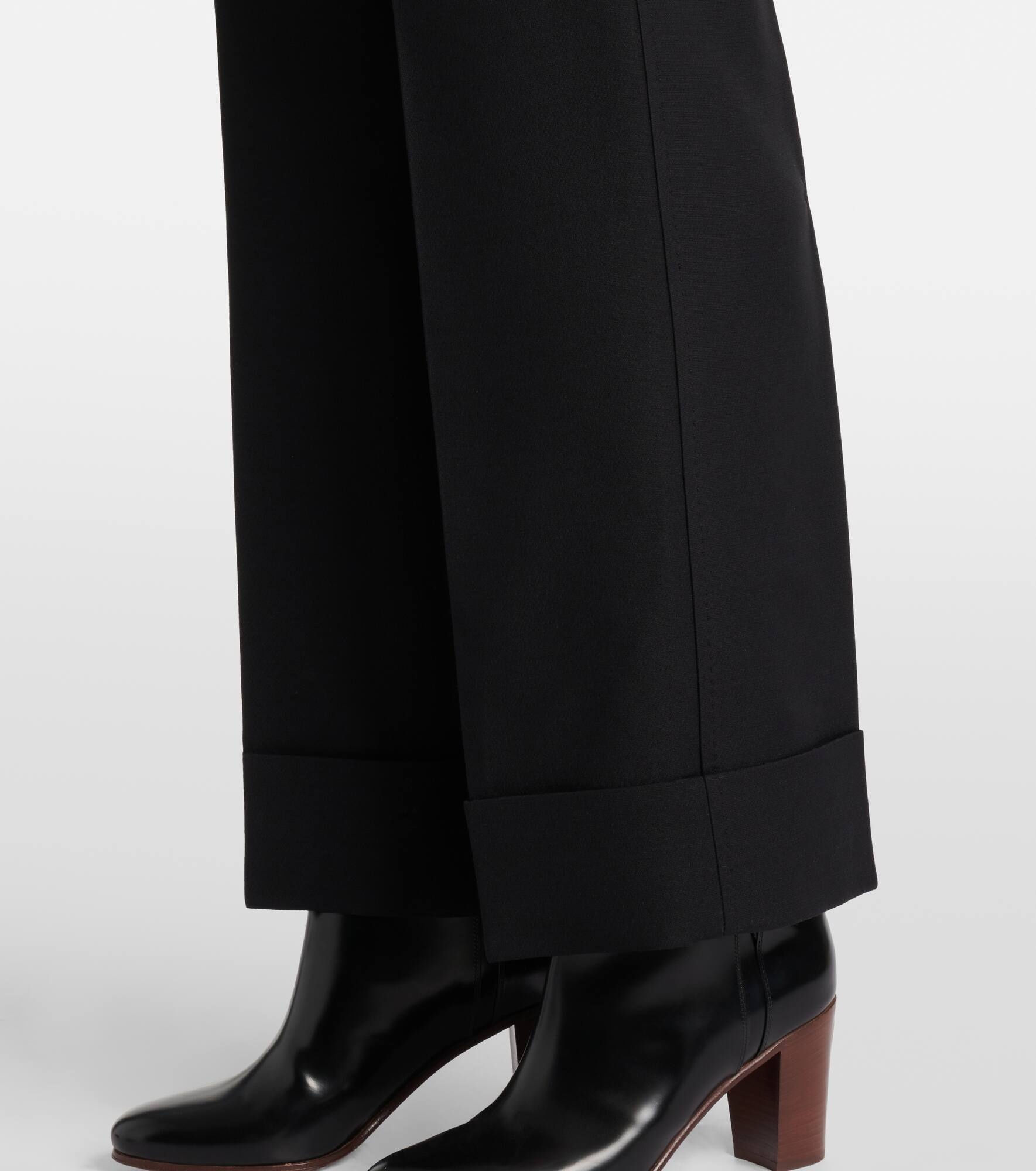 Wool and silk wide-leg pants - 5