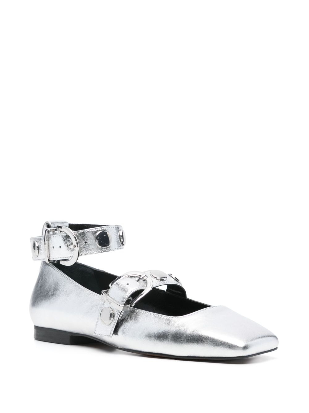 metallic-effect ballet flats - 2