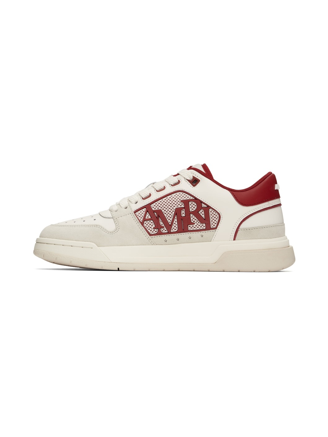 White & Red Classic Low Sneakers - 3